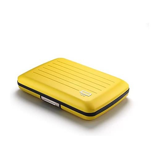 Ögon smart wallets - portafoglio stockholm v2 in alluminio - chiusura in metallo - porta carte a prova di rfid - capacità fino a 10 carte e biglietti (taxi yellow vernice opaca)
