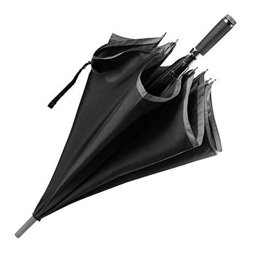 BOSS hugo ombrello da città gear black - ombrello extra resistente con protezione antiruggine e anti-ribaltamento