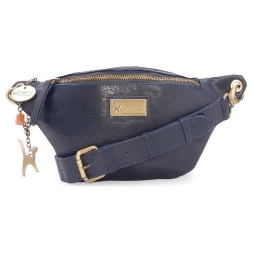 Catwalk collection handbags - vera pelle - marsupio da donna/borsello da cintura/moda - ariana - blu bb