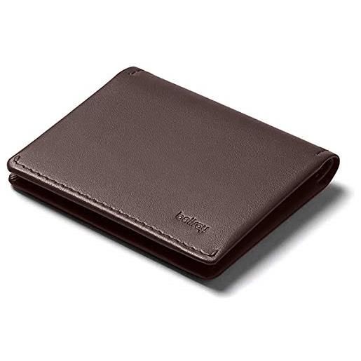 Bellroy leather slim sleeve wallet, portafoglio minimalista con tasca anteriore - java caramel