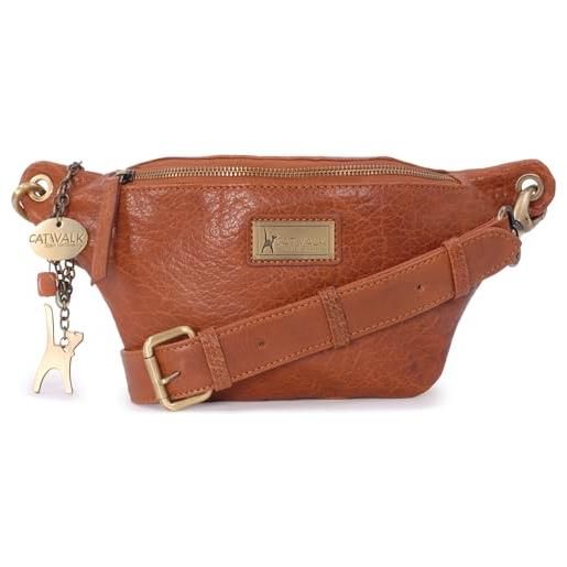 Catwalk collection handbags - vera pelle - marsupio da donna/borsello da cintura/moda - ariana - marrone chiaro bb