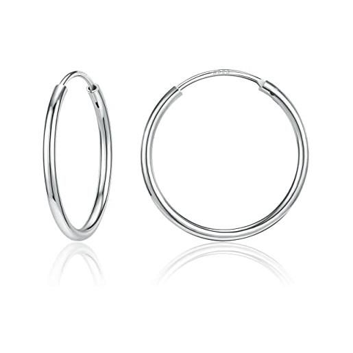 AoedeJ 925 argento orecchini cerchio, orecchini cerchio piccoli argento, anallergici naso labbro anelli, orecchini clip per donna bambina uomo (35mm)
