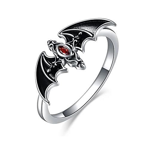YFN anello pipistrello argento sterling anello gotico gioielli gotico regalo per donna uomo ragazze (ring)