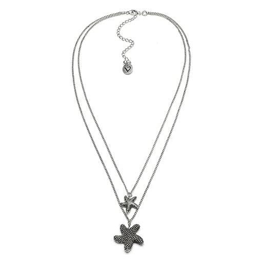 Elli Collana Donna Con Ciondolo Stella Marina E Fiore | Argento 925 Placcato Oro | Lunghezza 45cm | Gioiello Naturale