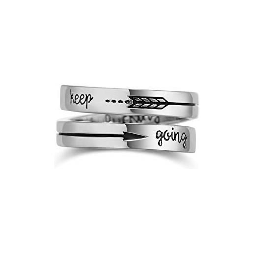 GDDX anelli per pollice anelli a fascia regolabile in argento sterling gioielli per donna uomo (keep going)