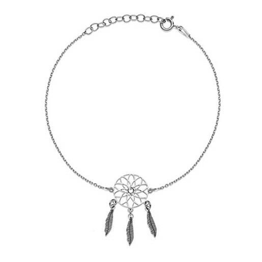 Aka Gioielli® - bracciale acchiappasogni in argento sterling 925 rodiato con cristallo swarovski per donna e ragazza