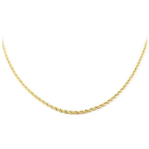 Monde Petit mondepetit - catena collana salomonico oro giallo 18k lunghezza 40 cm spessore 2.2 mm - scatola regalo - certificato di garanzia
