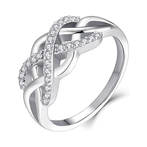 starchenie starnny anelli donna argento 925, anelli infinito nodo celticoo with 3a zirconia cubica con regali di gioielli placcati oro bianco per donna ragazze