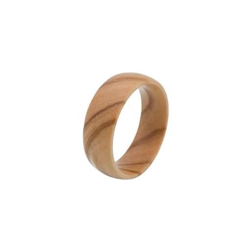 fablano gioiello in legno da donna e da uomo, anello da 8 mm, in vero legno d'ulivo, idea regalo, legno - legno d'ulivo