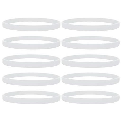 GOGO 100 pezzi braccialetti silicone personalizzabili, braccialetti sottili in silicone per adulti, accessori per feste-bianco