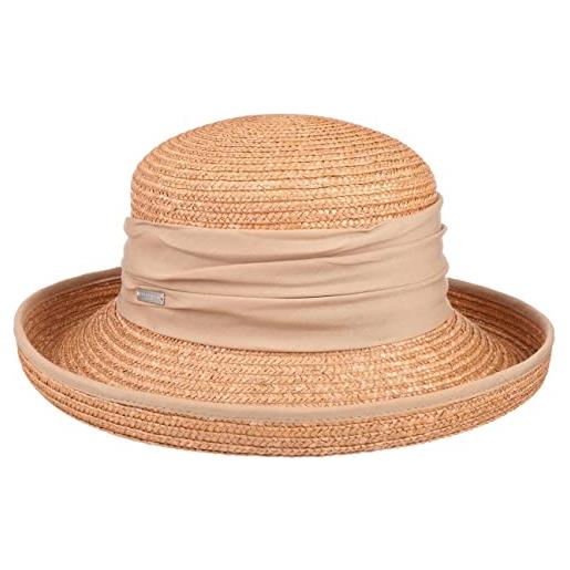 Seeberger dilara cappello in paglia donna berretto con risvolto taglia unica - beige