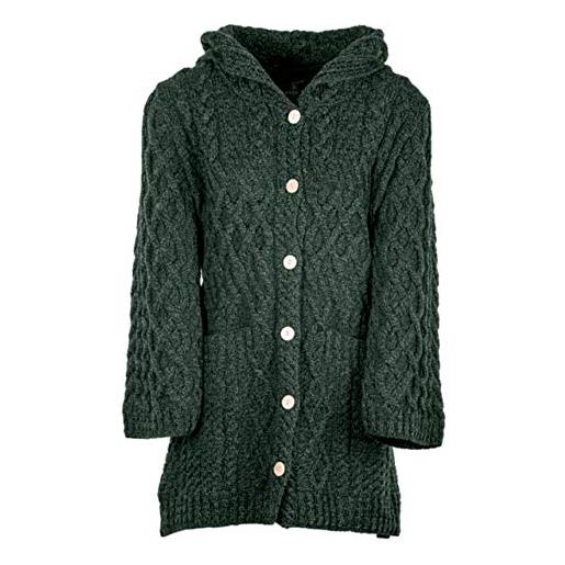 Cardigan da donna in lana merino, con bottoni e tasche frontali