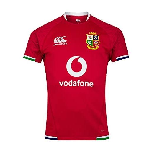 Canterbury test di rugby britannico e irlandese lions maglia, rosso tango, xs uomo
