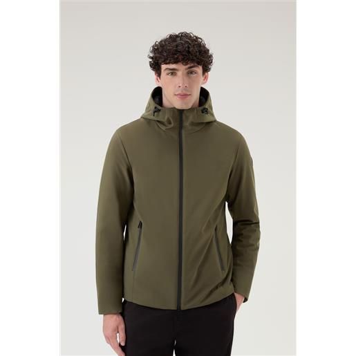 Woolrich uomo giacca pacific in tech softshell verde taglia xs