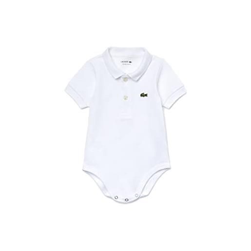 Lacoste 4j6963 body, white, 12 mesi unisex-bambini e ragazzi