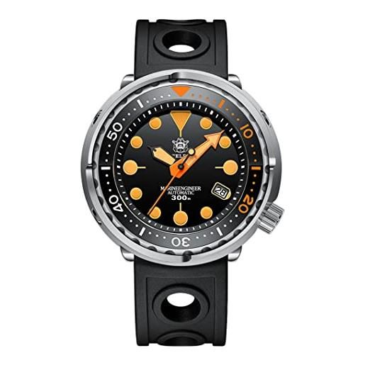 Generic steeldive sd1975v orologio da immersione in ceramica bicolore con lunetta in acciaio inossidabile luminoso arancione nh35 automatico da uomo subacqueo, cinturino in gomma