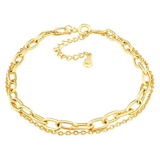 Sofia Milani - bracciale da donna in argento 925 - placcato in oro - con design a strati - b0273