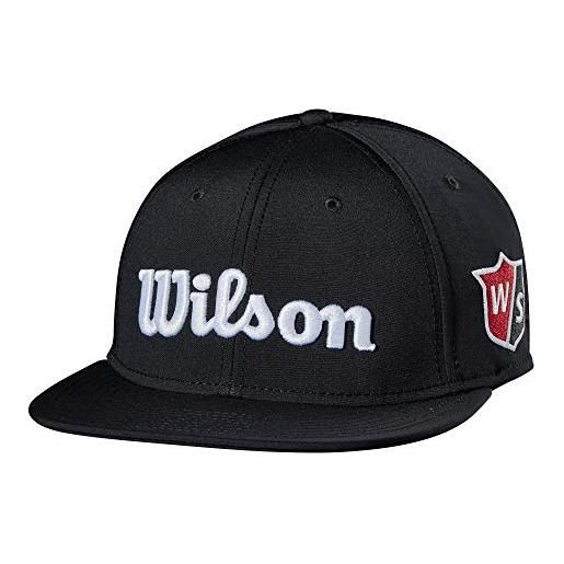 Wilson cappello a tesa piatta da golf, nero, taglia unica uomo