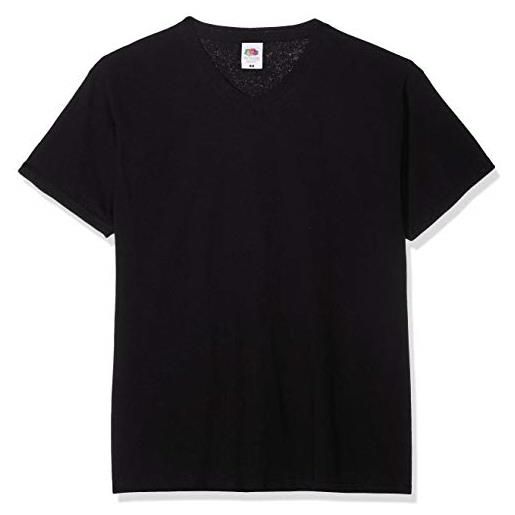 Fruit of the Loom original v-neck tee, 5 pack t-shirt, nero (black 36), xxx-large (pacco da 5) uomo