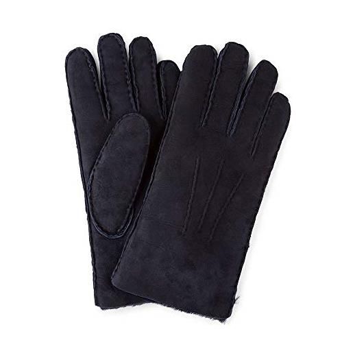 Hackett London shearling gloves, guanti uomo, blu (595 blue navy), l