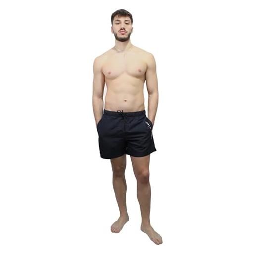 Tommy Hilfiger pantaloncino da bagno uomo medium drawstring lungo, nero (black), s