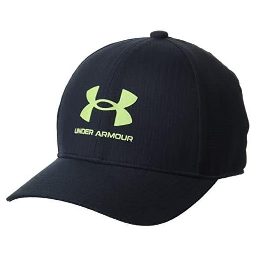 Under Armour boys' armourvent storm adjustable hat , black (002)/silver , youth small/medium