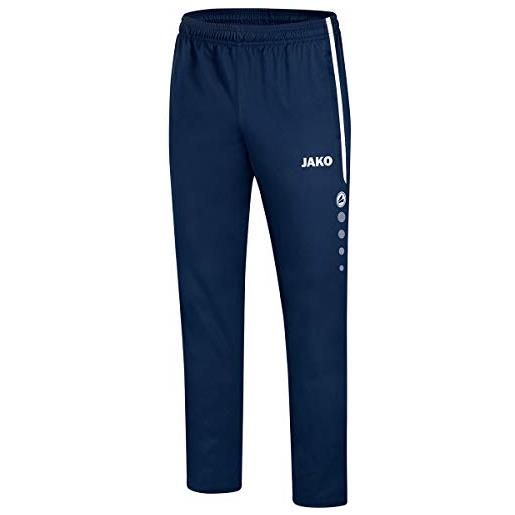 JAKO striker 2.0 - pantaloni da jogging per bambini, lunghi, colore: blu/bianco, 164
