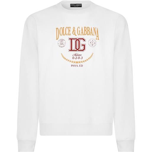 Dolce & Gabbana felpa crop con stampa dg - bianco