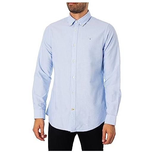 Barbour msh5301-bl32 men's oxtown tailored shirt sky blue camicia uomo celeste oxford custom fit 100% cotone (l)