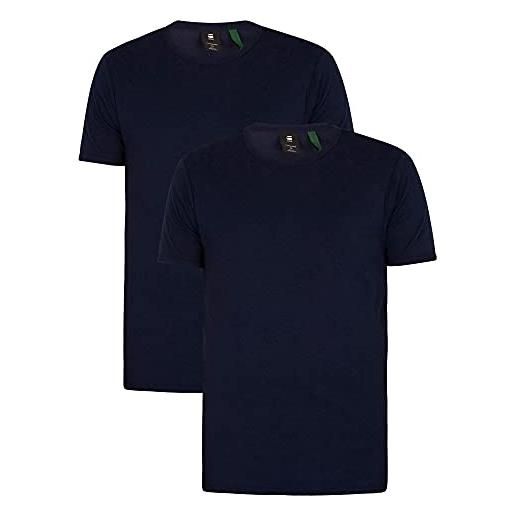 G-STAR RAW t-shirt basic da uomo, confezione da 2, nero (nero d07205-124-990), m