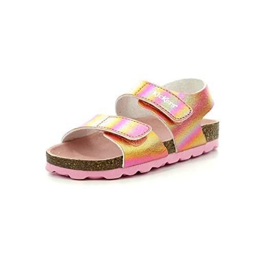 Kickers summerkro, sandali bambina, rosa arcobaleno, 24 eu