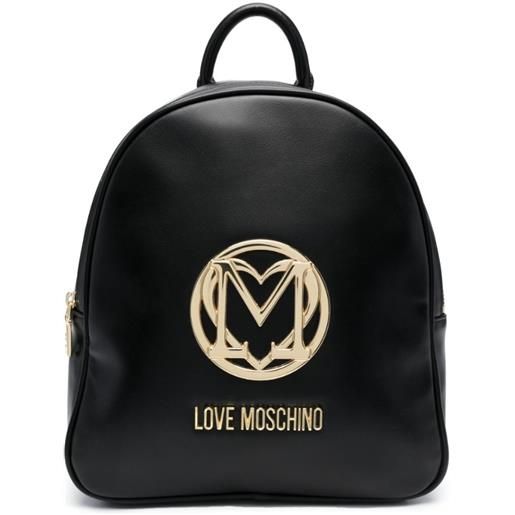 Love Moschino zaino con placca logo medio - nero