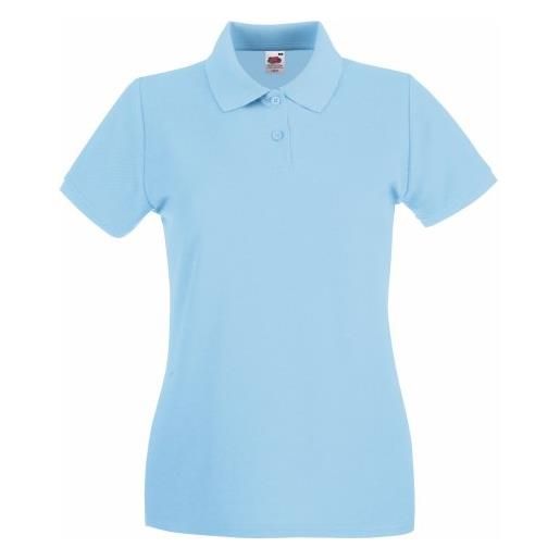 Fruit of the Loom - polo 100% cotone - donna (s) (blu scuro)