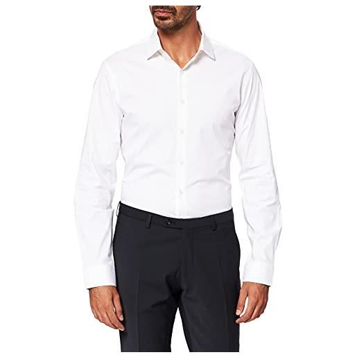 Calvin Klein poplin stretch slim shirt k10k110856 camicie casual, nero (ck black), xl uomo