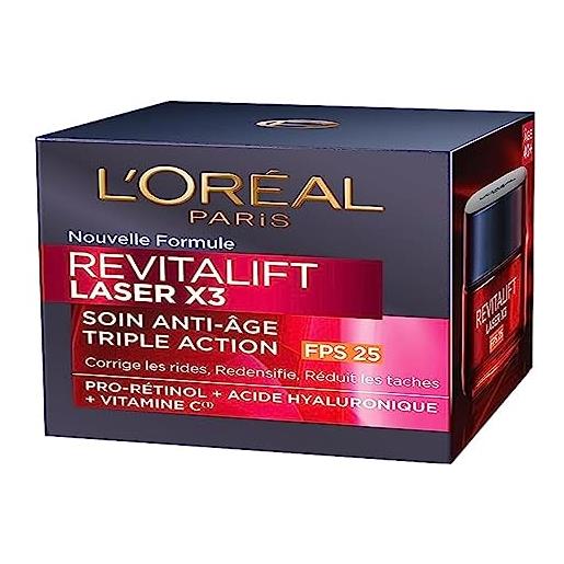 L'Oréal Paris Revitalift laser x3 nursery rigenerante e antietà, spf 25, 2 x 50 ml