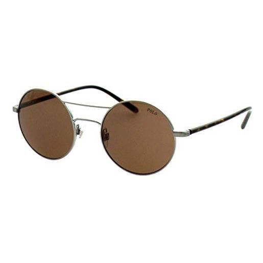 Polo Ralph Lauren 0ph3108 932873 occhiali da sole, grigio (shiny brushed gunmetal/brown), 51 donna