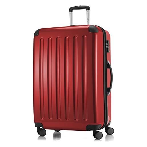 Hauptstadtkoffer - alex - valigia rigida, trolley espandibile, bagaglio con 4 ruote doppie, tsa, 75 cm, 119 litri, rosso