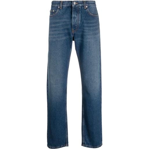 Off-White jeans dritti con effetto schiarito - blu