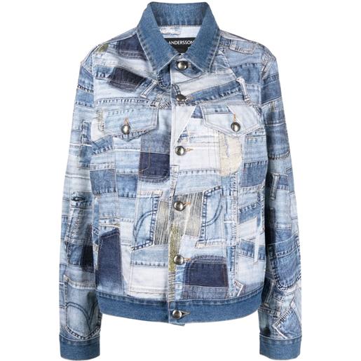 Andersson Bell giacca denim con design patchwork - blu
