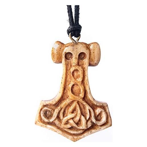 Norse Tradesman pendente mjolnir in osso di bue - thor odinson