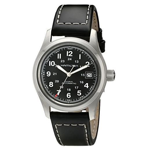 Hamilton orologio analogico automatico uomo con cinturino in pelle h70455733