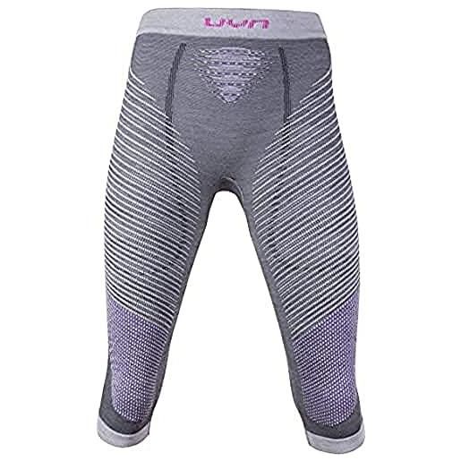 Uyn fusyon underwear, pantalone intimo termico lana merino donna, grigio (anthracite/purple/pink), xs