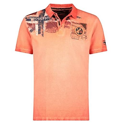 Geographical Norway polo polo shirt t-shirt maniche corte short sleeves kamo men uomo men sr072h/gn (arancione, m)