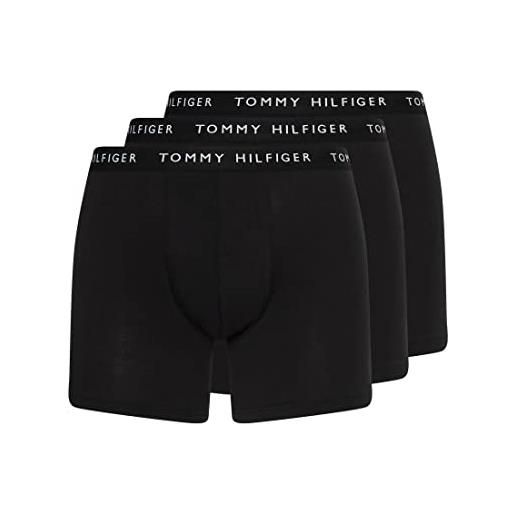 Tommy Hilfiger boxer uomo confezione da 3 intimo, nero (black/black/black), s