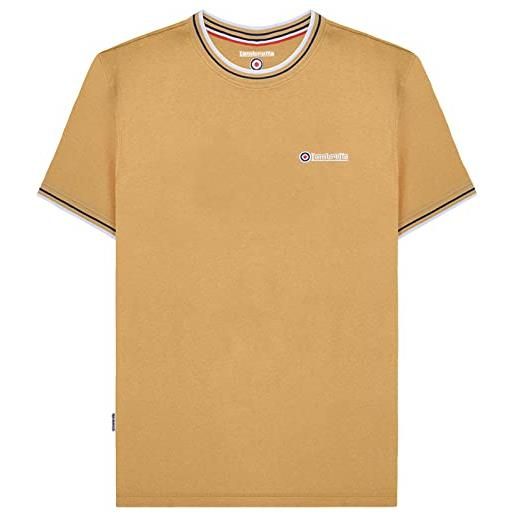 Lambretta t-shirt girocollo in cotone piqué da uomo, sabbia, 3xl