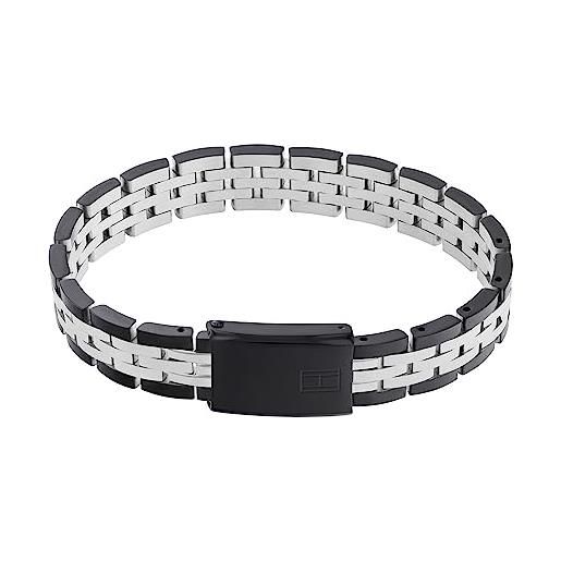 Tommy Hilfiger jewelry braccialetto a maglie da uomo in acciaio inossidabile nero - 2790503