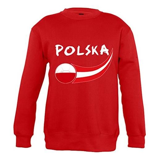 Supportershop sweatshirt polonia bambino ragazzo, rosso, fr: xl (dimensioni produttore: 10 anni)