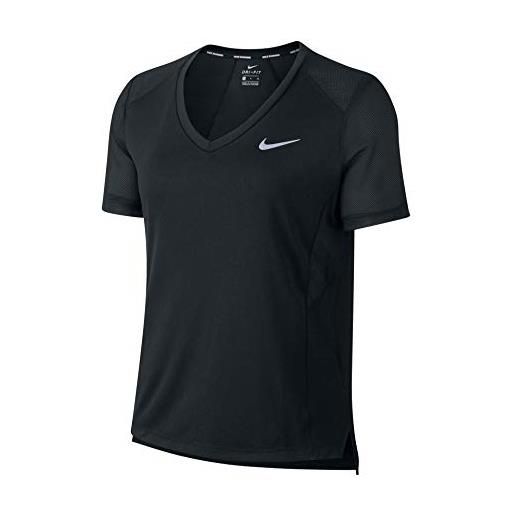 Nike miler, t-shirt donna, bright citron/reflective silver, xs