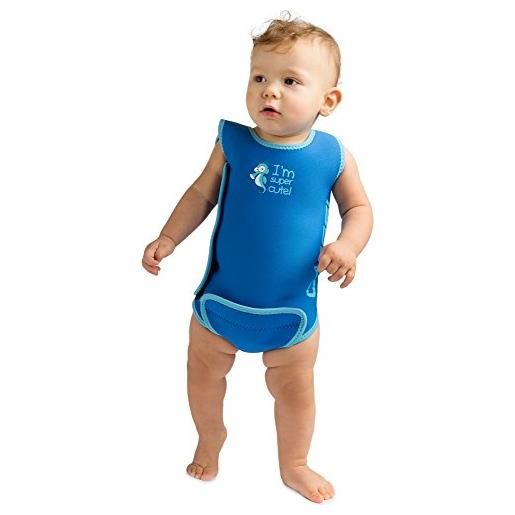 Cressi baby warmer mutino/body in neoprene ultra stretch per neonati/bambini, 6/12 mesi, blu