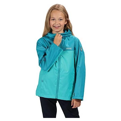 Regatta - giacca con cappuccio per bambini, impermeabile, motivo disguizer, bambino, giacca, rkw232, laser blu/blu oxford, 14 anni